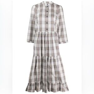 Baum und Pferdgarten Alexine Plaid Midi Dress size 36 us 6